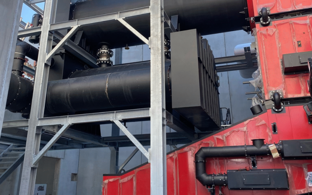 Montage eines Dampfkessels