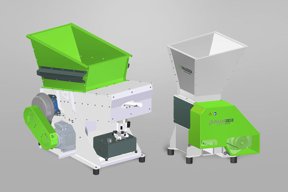 3D-Renderings von zwei Holzzerspanern der Pauger Maschinenbau GmbH